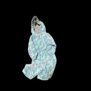 Nwot Girls 2T Jan & Jul Fleece Lined Rainsuit Birds Butterflies & Branches Print